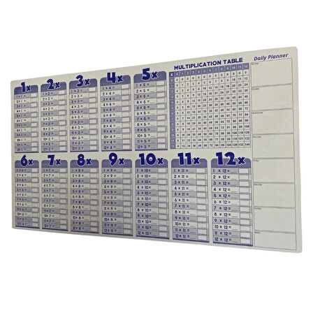 Leyloş Statik Akıllı Kağıt Ingilizce Çarpım Tablosu 100x56 Cm(1 Adet Silgili Kalemli)