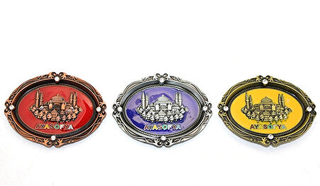 İstanbul Temalı Metal Magnet Ayasofya Kabartmalı
