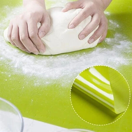 Leyloş 40*50 Cm Silikon Ölçekli Kullanımı Kolay Hamur Açma Matı Ekmek Mantı Makarna Hamuru Yoğurma