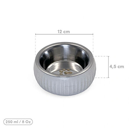 Leyloş Organik Seramik Mama Kabı Gri