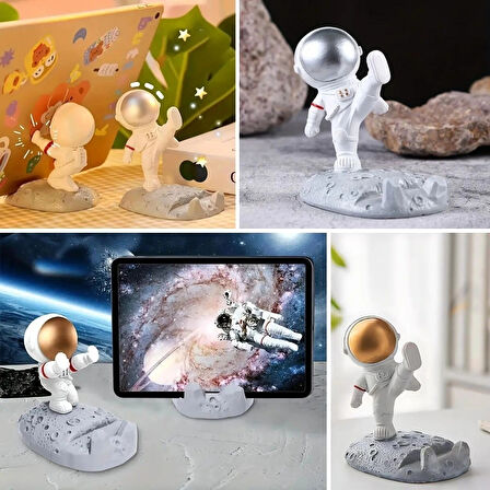 Leyloş Mini Astronot Model Telefon Ve Tablet Tutucu Standı