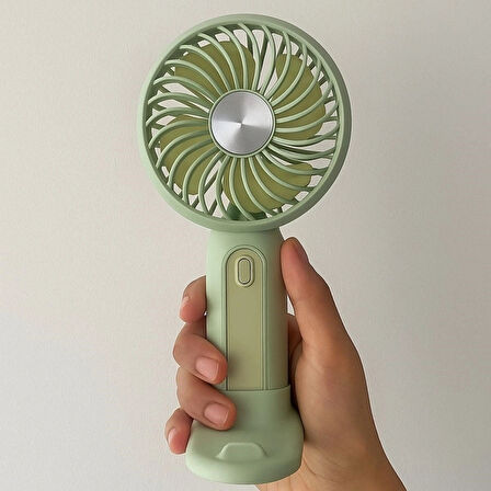 Leyloş Masa Üstü Standlı Usb İle Şarj Olabilen 3 Ayarlı Fan Modlu Çanta Tipi El Fanı