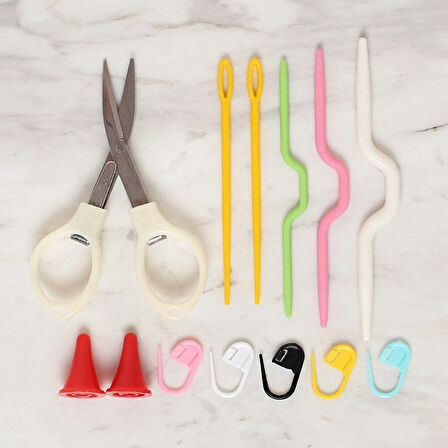 Leyloş Çantalı Tığ Ve Örgü Aksesuarları Seti