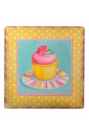 Leyloş Decotown Duvar Panosu 40*40 Cup Cake Muffin Motifli Duvar Süsü