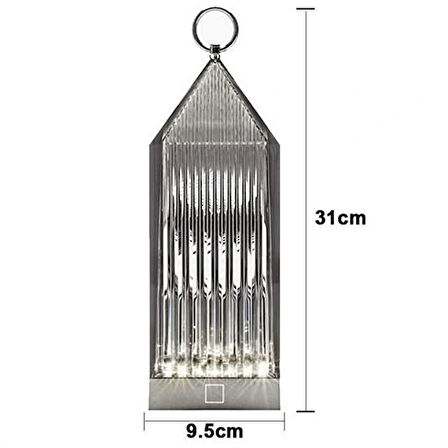 Leyloş Fener Model Usb Şarjlı Dokunmatik 3 Farklı Işık Modlu Masa Üstü Kristal Akrilik Lamba Led