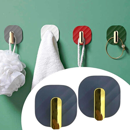 Leyloş  2li Yapışkanlı Retro Askılık Dolap Kapak Kulpu Gri