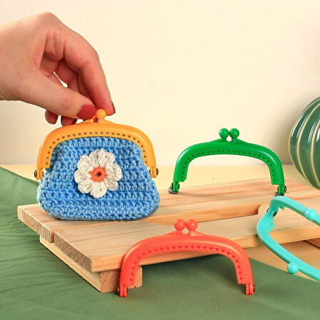 Leyloş Plastik Cüzdan Klipsi-turuncu