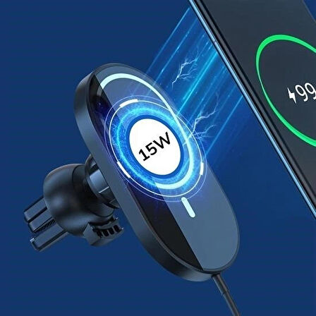 Leyloş® 15w Mıknatıslı Takılabilen Hızlı Şarj Tüm Cihaz Ve Araçlara Uyumlu Araç İçi Şarj Cihazı