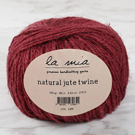 Leyloş Natural Jute Twine 100 Gr Bordo Jüt İp - L211 - 34105