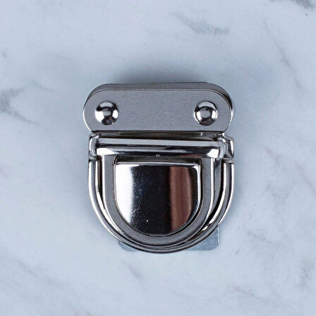 Leyloş Metal Çanta Kilidi Büyük Gümüş