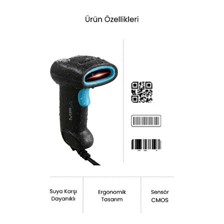 Usb Kablolu 1d/2d Barkod &amp; Karekod Okuyucu