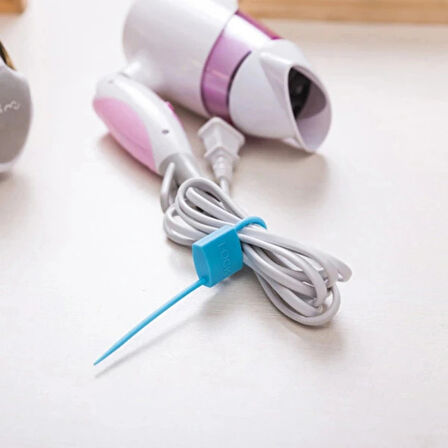 Kilit Şeklinde Silikon Kablo Ve Poşet Bağlama Aparatı (3'lü Set)