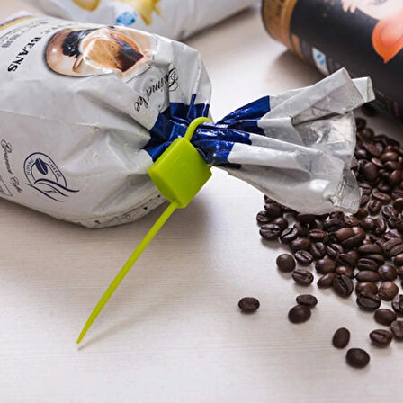 Kilit Şeklinde Silikon Kablo Ve Poşet Bağlama Aparatı (3'lü Set)