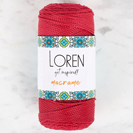 Leyloş Macrame Koyu Kırmızı El Örgü İpi - Rm 0105 - 34345