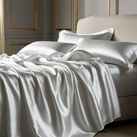 Antibakteriyel Terletmeyen İpek Saten Yastık Kılıfı 2'li 50x70 Beyaz