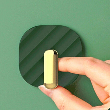 Leyloş 2li Yapışkanlı Retro Askılık Dolap Kapak Kulpu Yeşil