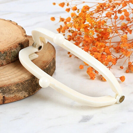 Leyloş Plastik Cüzdan Klipsi-beyaz