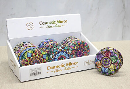 Taşlı Yuvarlak El Aynası Kalın Model 4