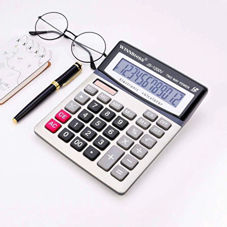 Leyloş 12 Haneli Geniş Lcd Ekran, Pilli Büyük Düğmeli Hesap Makinesi