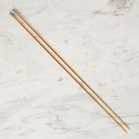 Leyloş Crafts 2,5 Mm 35 Cm Sarı Metal Örgü Şişi - L