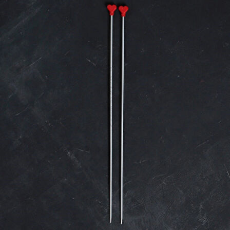 Addı Kalpli 3.5mm 40cm Klasik Alüminyum Örgü Şişi