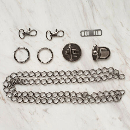 Leyloş Çanta Aksesuar Seti Metal