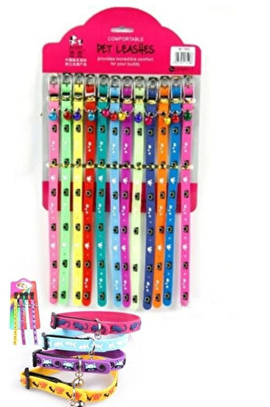 Leyloş Çıngıraklı Zilli Sevimli Renkli Slikon Kedi Köpek Boyun Tasması