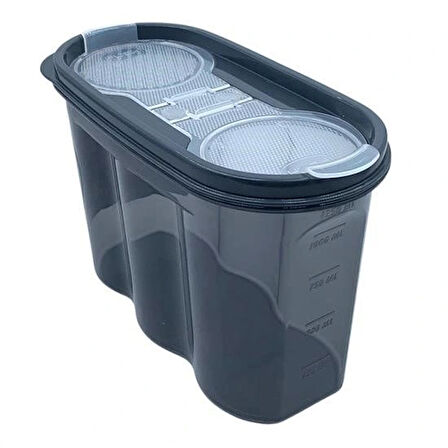 Leyloş 2 Kapaklı Ölçekli Erzak Saklama Kabı - 1,2 Litre - Sa930