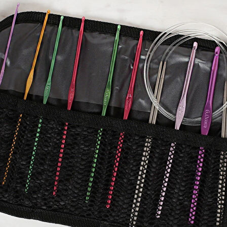 Leyloş Çantalı Tığ Ve Örgü Aksesuarları Seti