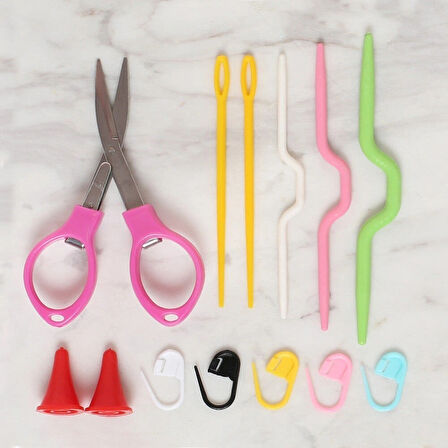 Leyloş Çantalı Tığ Ve Örgü Aksesuarları Seti