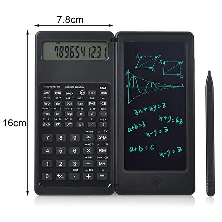 Leyloş Silinebilir Lcd Yazı Tabletli,kalemli Katlanabilir Bilimsel Hesap Makinesi
