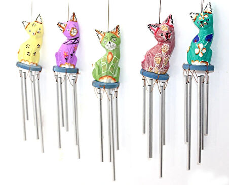 Üstü Ahşap Altı Metal Rüzgar Çanı