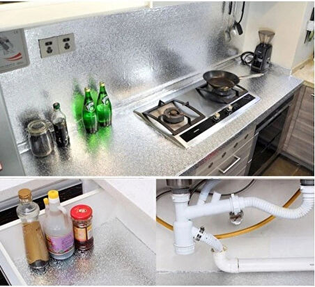 Alüminyum Folyo Yapışkanlı Mutfak Koruyucu Folyo 2 Metre