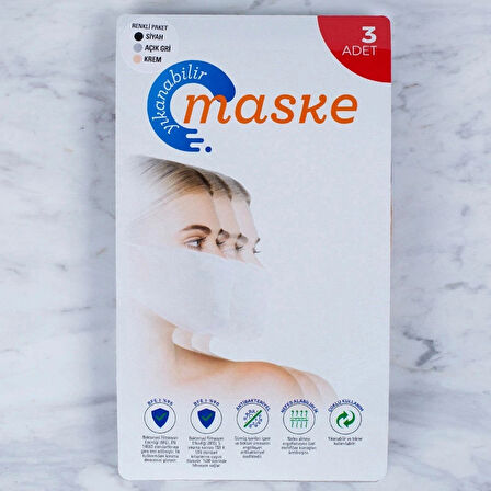 Leyloş 3 Adet Yıkanabilir Maske