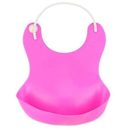 Leyloş Çocuk Bebek Mama Önlüğü Dökülme Engelleyici Bükülebilir Pembe