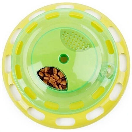 Leyloş Döner Tablalı Kedi Yemek Yeme Kabı Eğlenceli Kedi Yemek Tabağı