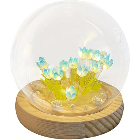 Led Işıklı Kendin Yap Lale Cam Küre
