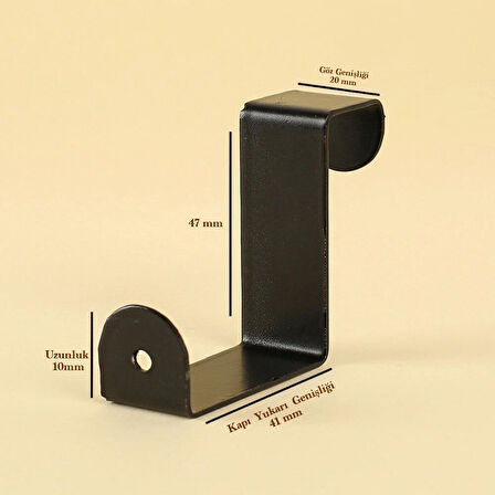 Leyloş Home Siyah Metal Kapı Askılığı