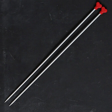 Addı Kalpli 4,5mm 40cm Klasik Alüminyum Örgü Şişi