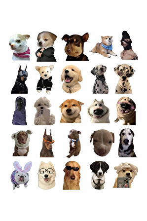 Sevimli Köpek Çıkartmaları Laptop Notebook Tablet Sticker Seti