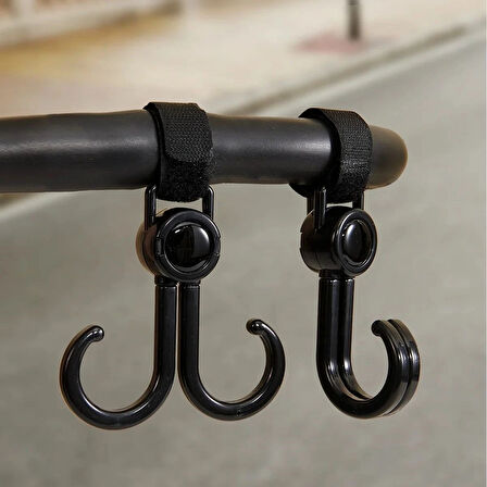 Leyloş 2'li Bebek Arabası, Motor, Bisiklet Eşya Taşıma Aparatı Plastik Kanca