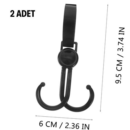 Leyloş 2'li Bebek Arabası, Motor, Bisiklet Eşya Taşıma Aparatı Plastik Kanca