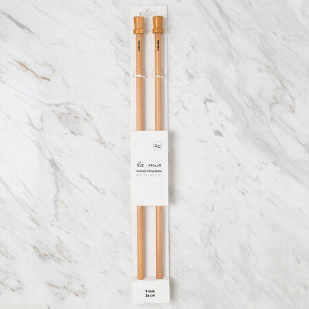 Leyloş Whitewood 9 Mm 36 Cm Ahşap Örgü Şişi