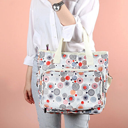 Leyloş Desenli Örgü Çantası