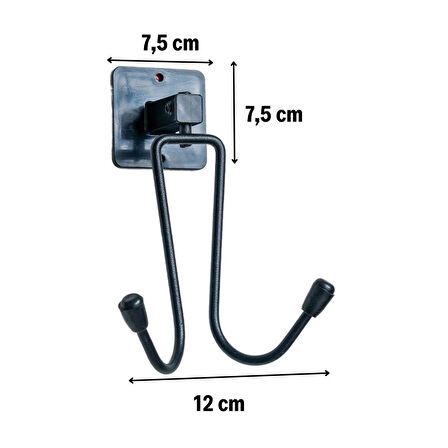 Leyloş Kendiliğinden Yapışkanlı Siyah Paslanmaz Metal Bornoz Ve Havlu Askılığı