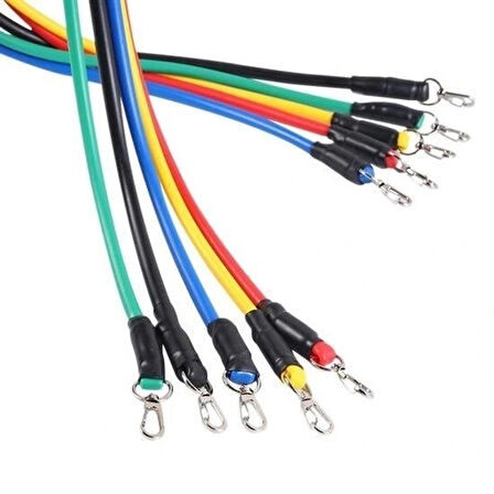 Leyloş 11 Parça Lateks Egzersiz Bandı Çekme Halatı Egzersiz Seti