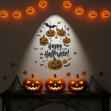 Halloween Temalı Balkabaklı Duvar Sticker Seti