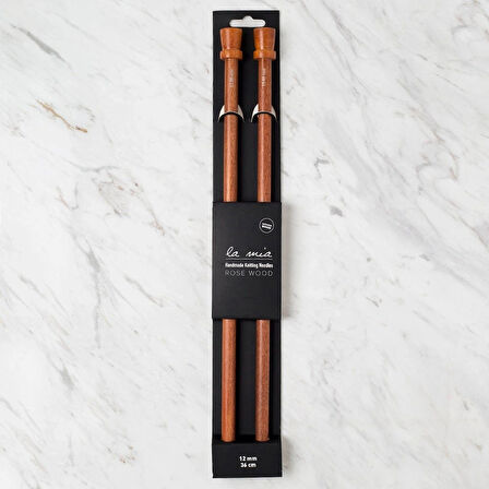 Leyloş Rosewood 12 Mm 36 Cm Ahşap Örgü Şişi