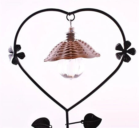 Leyloş Pilli Işıklı Romantik Çift Tema Büyük Boy Dekoratif Ahşap Biblo