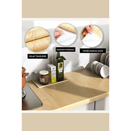 Ahşap Görünümlü Kendinden Yapışkanlı Kaplama Folyosu 5 Metre